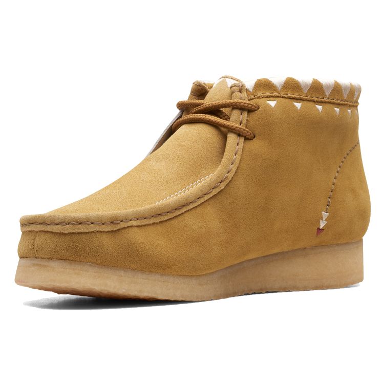 Clarks Wallabee Oak Eco-Friendly Rubber Sole Casual Shoes Men sneaker Dark-Yellow 261691537