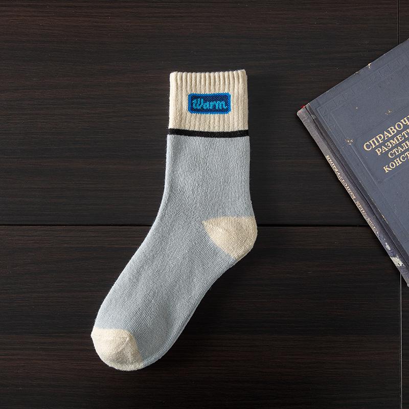 

Мужские толстые носки из шерсти с кольцом-полотенцем на подошве, впитывающие пот, согревающие, для осени и зимы 1 pair