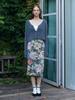 FABRICSEOUL Flower Jacquard Skirt_Grey