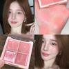Cute Korean Girl 4Color Cream Pink Peach Water Light Blush Palette Long Lasting Easy To Multi-Use Lip Mud Cheek Tint Rouge