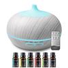 Multifunktions-Aromatherapie-Diffusor & Luftbefeuchter Holzmaserung Design, 550 ml Tank, 7 LED-Farben, Fernbedienung mit 6 ätherischen