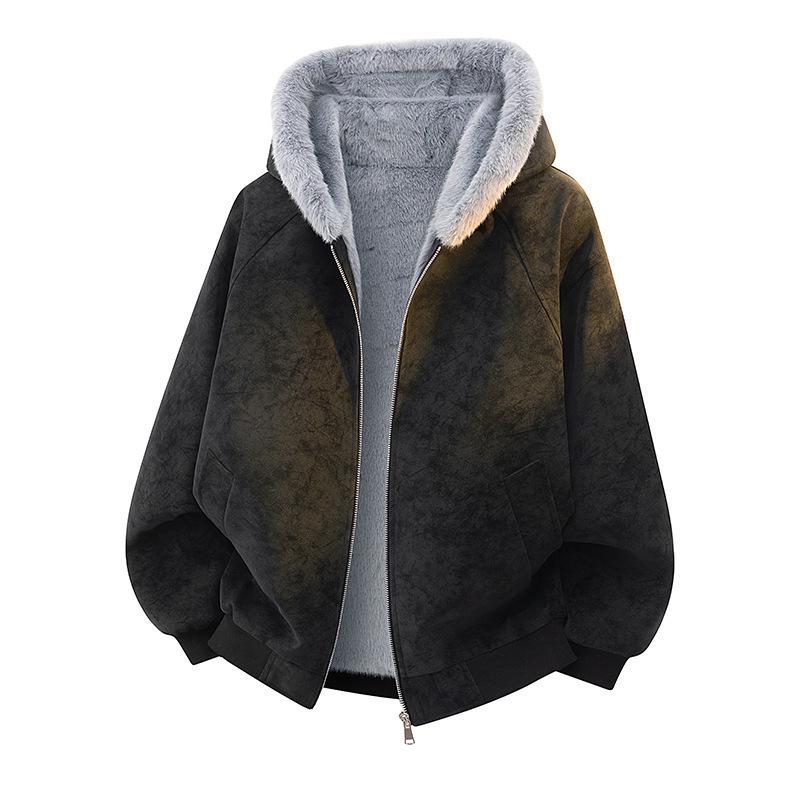 Cappotto invernale con cappuccio in pelle PU stile americano da uomo, spesso e caldo, moda trendy per coppie