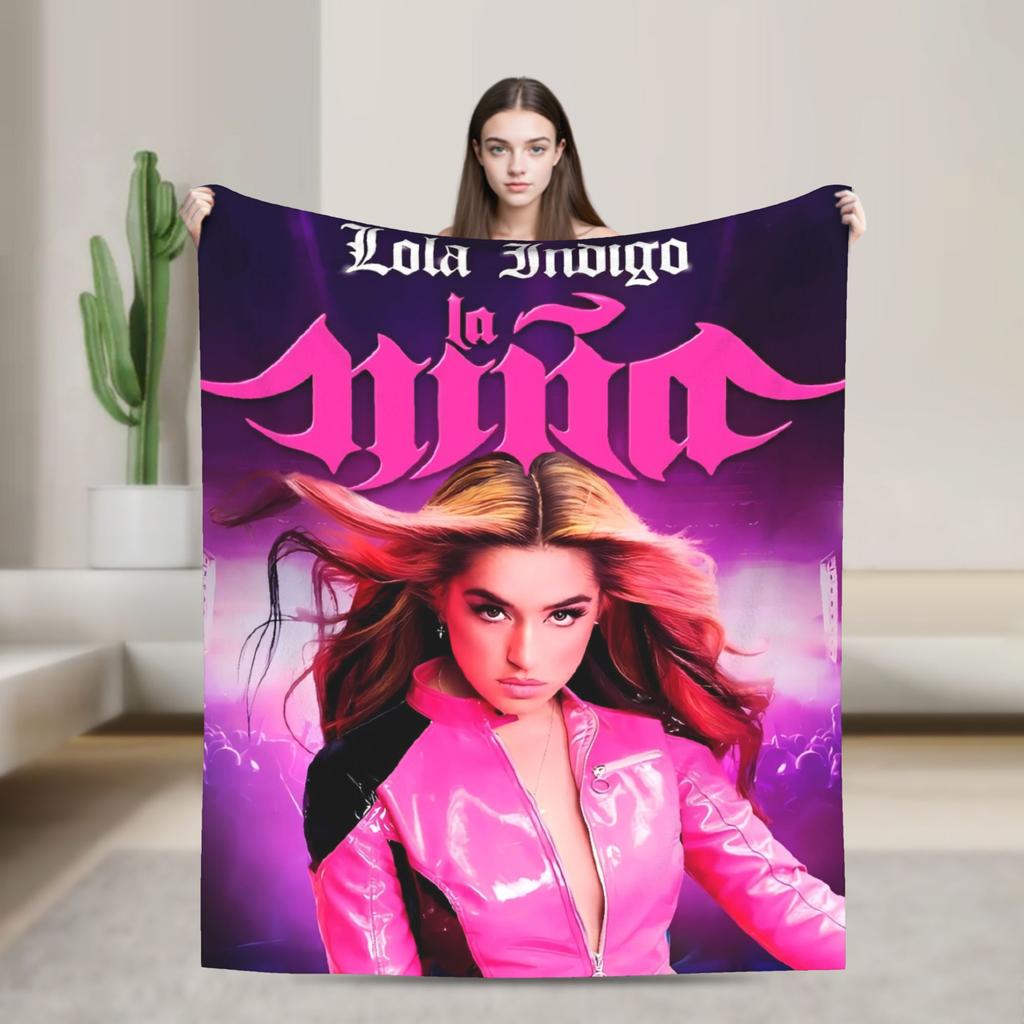 L-Lolas I-Indigos Spanish Singer  Blanket Quality Super Warm  Throw Blanket Winter Airplane Travel Living Room Fashion Bedspread