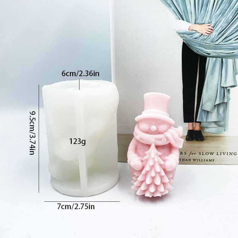 Christmas Snowman Aromatherapy Candle Silicone Mold DIY Gypsum Dropping Glue Home Decoration
