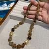 Maillard Retro Handmade Hair Crystal Brown Natural Stone Beaded Necklace Women'S Non-Fading Agate Necklace
