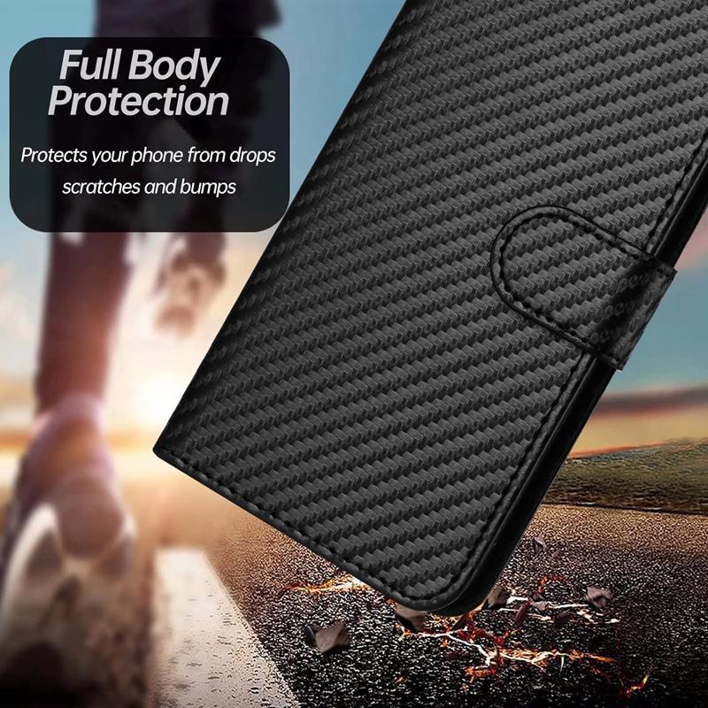 Wallet Flip Carbon Fiber Case For Samsung Galaxy S10 S9 S8 S10E Note10 Plus Note20 Ultra Note9 Note8 S7 Edge Magnetic Cover Etui