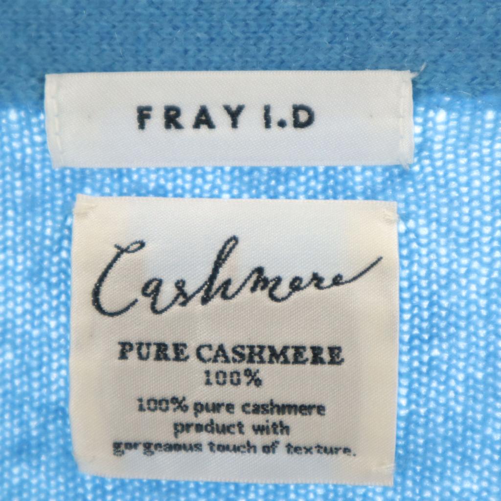 FRAY I.D Cashmere 100% Long sleeve V neck sweater F light blue knit Women Used