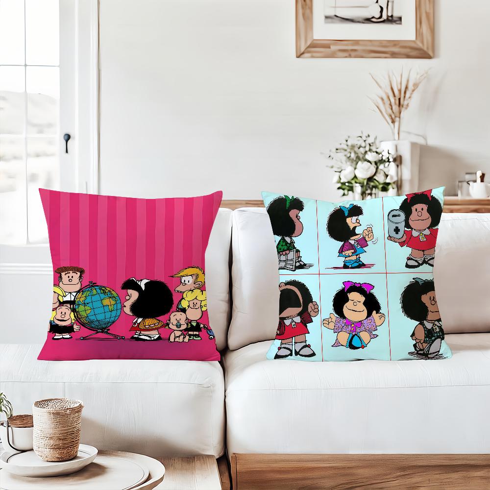 Cartoon M-Mafalda's World Pillow Case Office Cushions Suitable For Sofa Car Bedroom Decorative Cushion Cover
