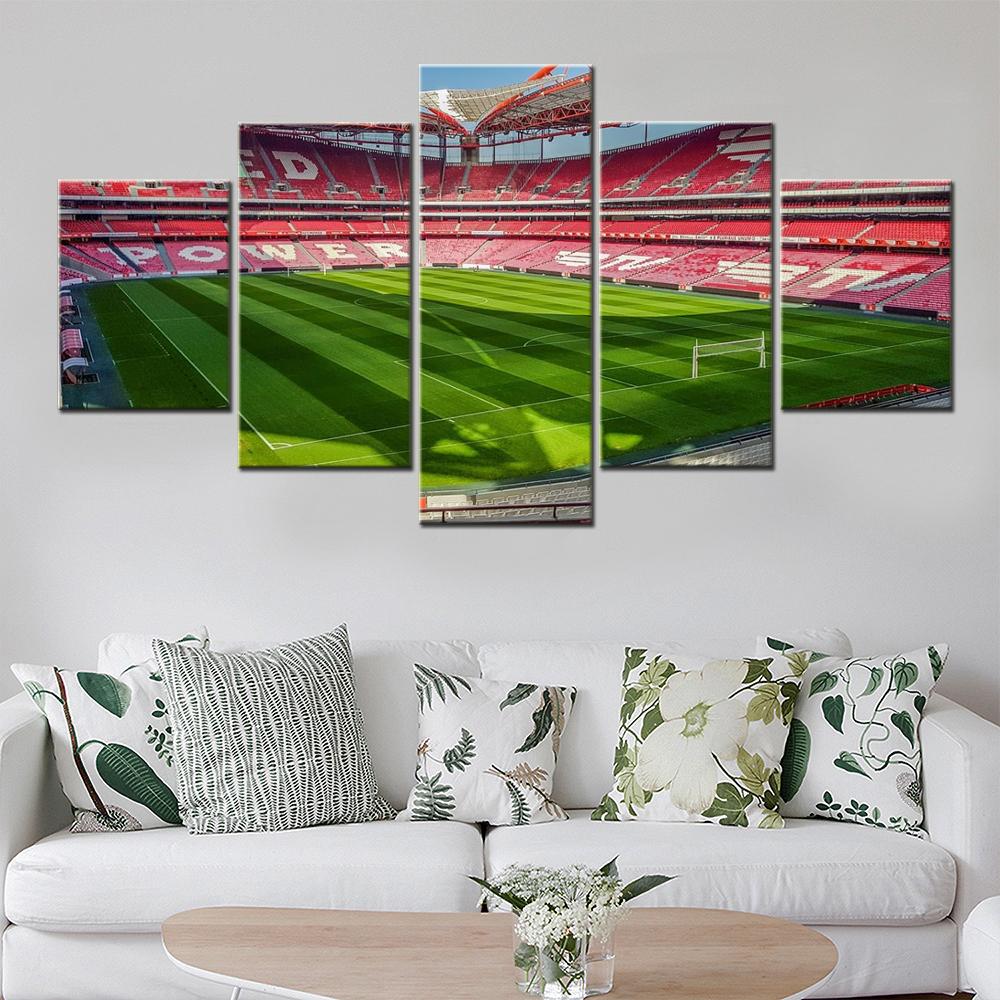 Artes de Parede em Tela Modernas de 5 Peças Estádio Lutz Benfica Decoração de Casa Pintura Quadro Poster para Sala de Estar Impressão Murais de Quarto