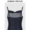 UR2026 Women's Lyocell Denim Cowl Neck Long Sling Dress
