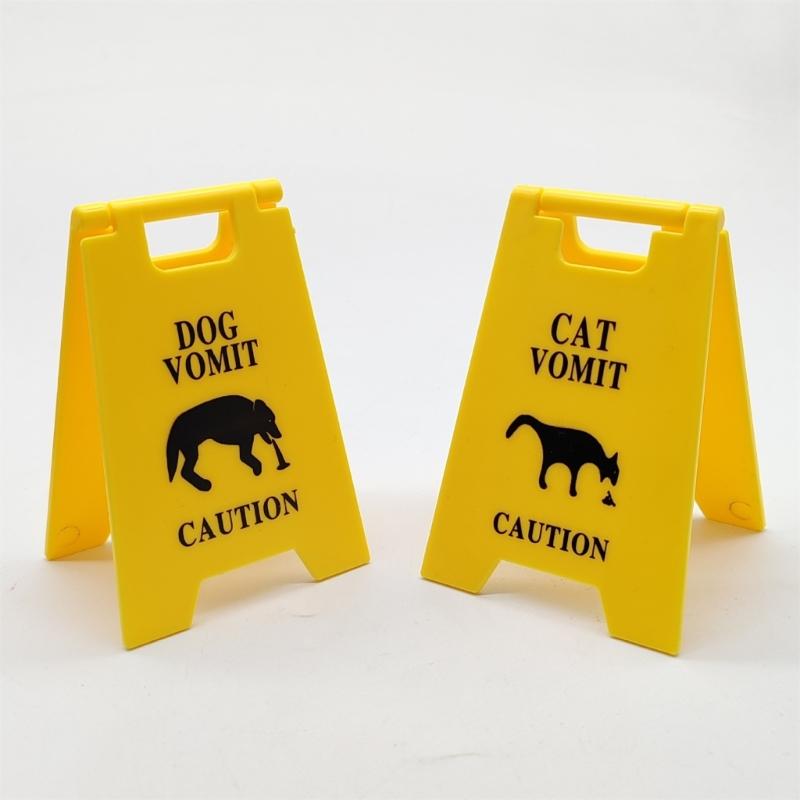 Yellow Cats And Dog Vomit Alerts Sign Durability Waterproof Dogs Vomit Sign Home And Garden Decors Cats Lover Gift