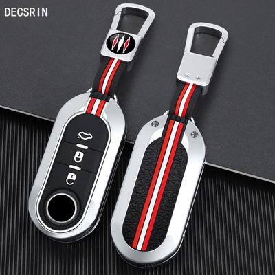 Alliage de Zinc Voiture Clé Télécommande Pliante Étui Coque Fob pour Fiat Ducato 500 500L Panda Grande Punto Lancia Musa Accessoires Voiture