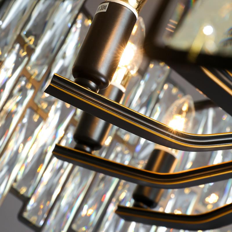 Retro Style Light Luxury Black Chandelier Crystal Living Room Designer Model Home High-end Fashion Art Restaurant Lamp