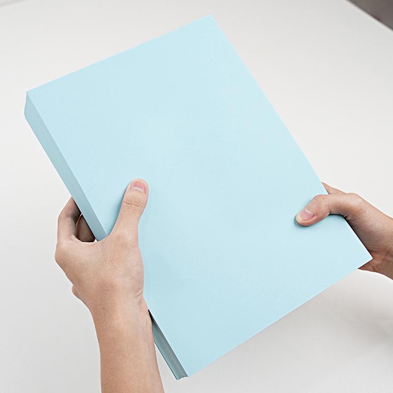 Light Blue A4 Printing Paper: 80g Copy and 70g Cardstock, Full Size 8K/4K for Office Use