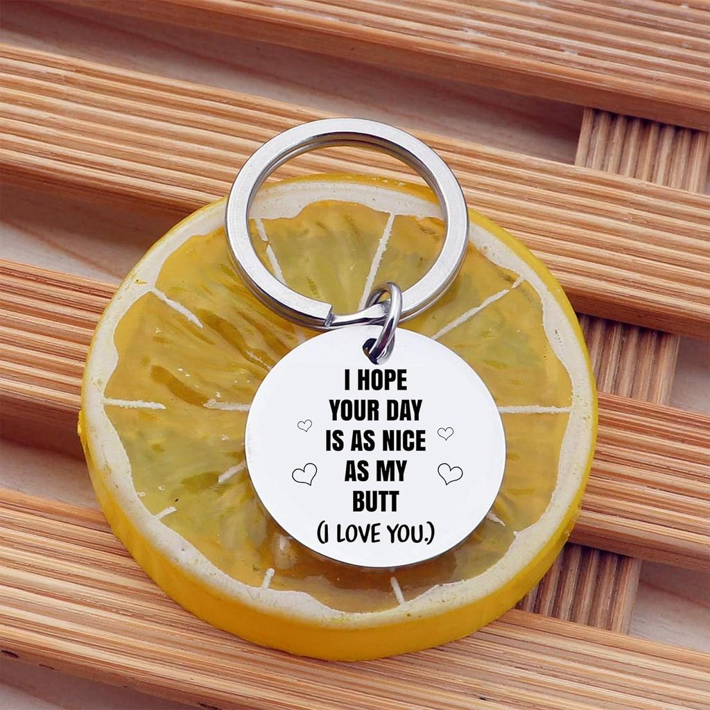 I Love You Couple Stainless Steel Keychain Romantic Design Fashion Keyring Practical Creative Gift for Lover