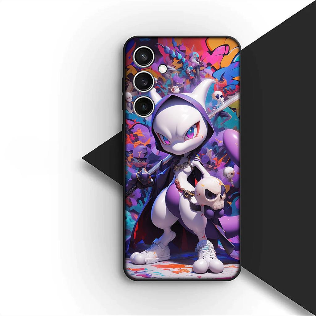Mew two P-Pokemons P-Pikachus GO Phone Case for OPPO A80 A18 A16 A40 A17 A15 A38 A78 A79 A54 A57 A12 A60 4G 5G Protective Cover