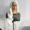 AIMEYA White Lace Wig 13x4 Long Body Wave Lace Front Synthetic Hair Wigs for Women Natural Hairline Daily Wear Cosplay Party