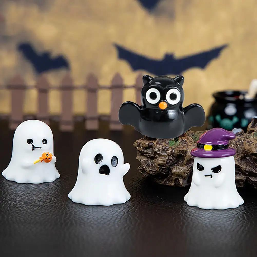 1pc Figurine Miniature Cartoon Pumpkin Ghost Micro Landscape Ornaments For Halloween Decorations Home Office Desk Room Decor