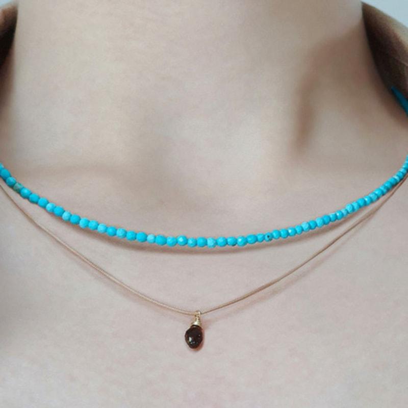 

VOYONN Turquoise Stone Double-Strand Necklace Blue 0005 BLUE_FREE