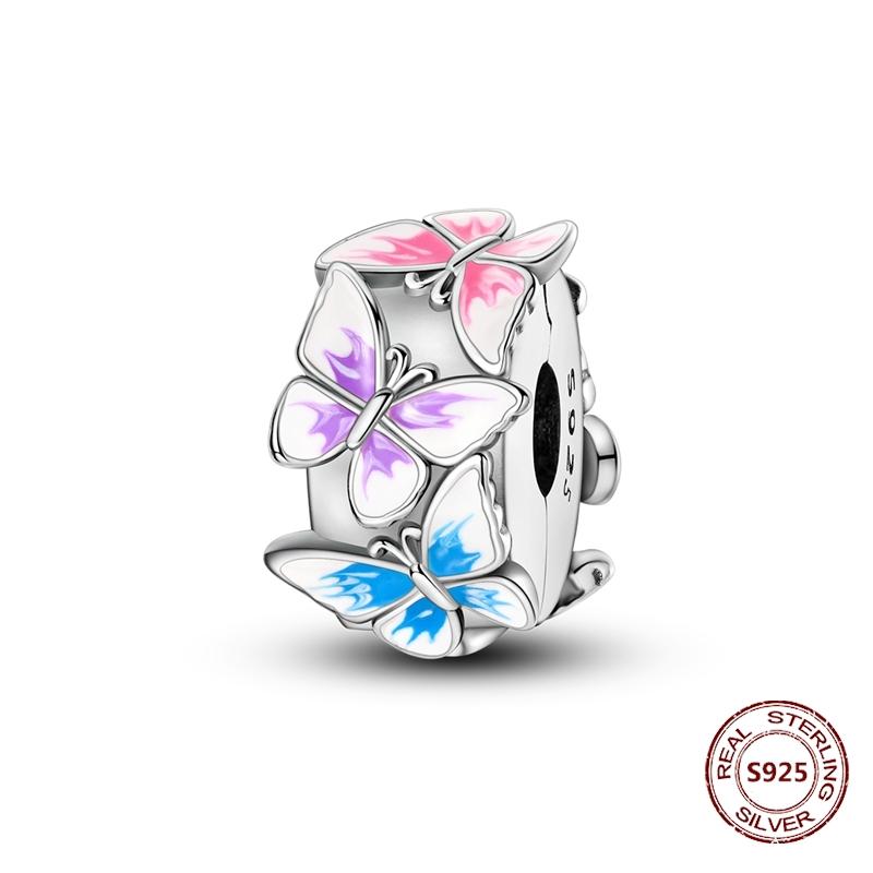 Copper Buckle Copper Charm Blue Star Moon Bead Butterfly Suitable For Original Bracelet Zircon Fine Diy Jewelry