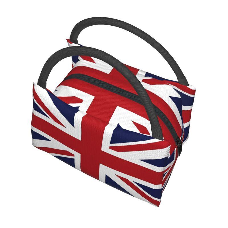Bolsa de Almuerzo Térmica con Bandera Union Jack del Reino Unido para Trabajo Escuela Picnic Playa Reutilizable Fiambrera Térmica Bolsa Tote Bento Portátil