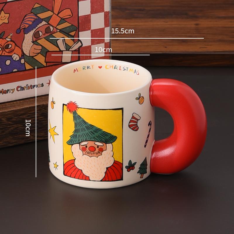 

Рождественские подарки Маленькие подарки Кружка Санта-Клауса Керамическая Большая кружка Мультяшная кружка Подарочная коробка 620ml