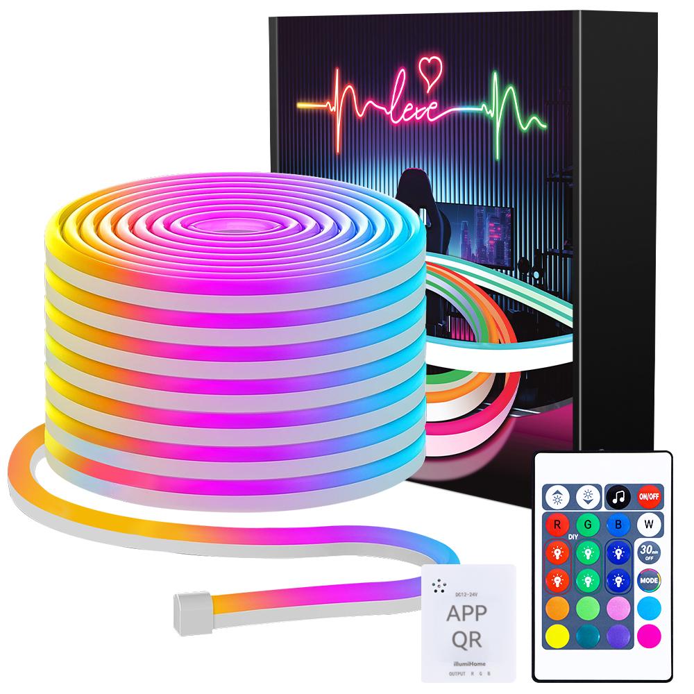 

Светодиодная лента RGB 40M/30M, 24V Music Sync App/дистанционный таймер DIY веревка, водонепроницаемый IP65 игровой для спальни, внутреннего и наружного декора EU Plug&10m