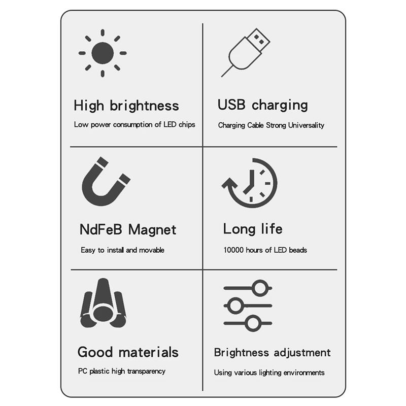 LED wiederaufladbare Lampe Tube USB 5V Notlicht Camping magnetische tragbare Beleuchtung Nachtmarkt Outdoor Fahrzeug Hard Strip