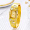 Kostenloser Versand Neue Mode Damen Luxus Retro Armbanduhren Damen Gold Kristall Edelstahl Quarz Armbanduhr Reloj Mujer
