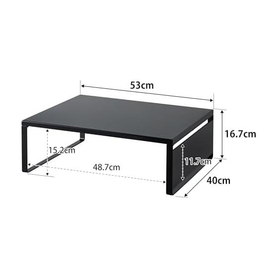 Yamazaki Jitsugyo (Yamazaki) Oven Range Rack Black W53 X D40 X H16.7cm Tower Tower Range Stand Kitchen Rack 1443