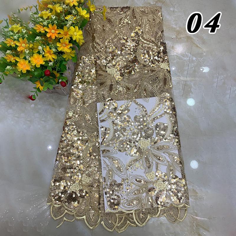 1 Yard Luxury Bead Sequins Lace Fabric For Diy Sewing Wedding Party Bridal Evening Dress DIY Sew French Tulle Fabric Material