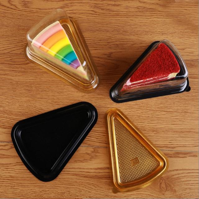 A03 Triangle Cake Box for 6-inch/8-inch Mousse, Mille-feuille, and Durian Pastries - Transparent Disposable Packaging