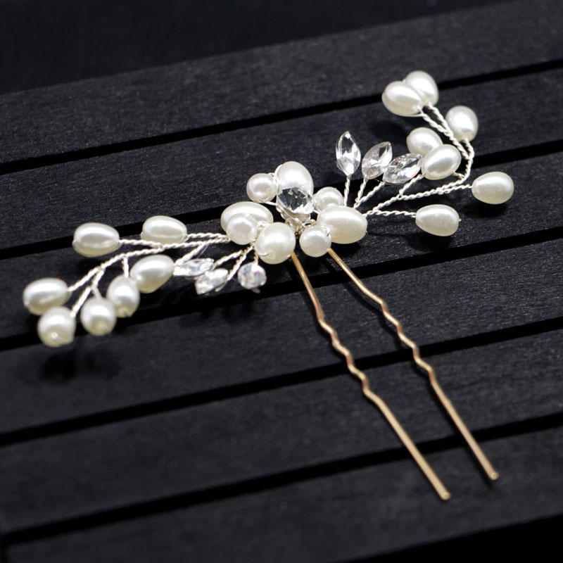 Vintage Wedding Bridal Pearl Flower Crystal Hair Pins