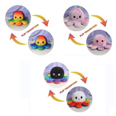 New! Octopus Plush Doll Toy Soft Stuffed Animal Cute Cartoon Reversible Flip Octopus Doll For Children