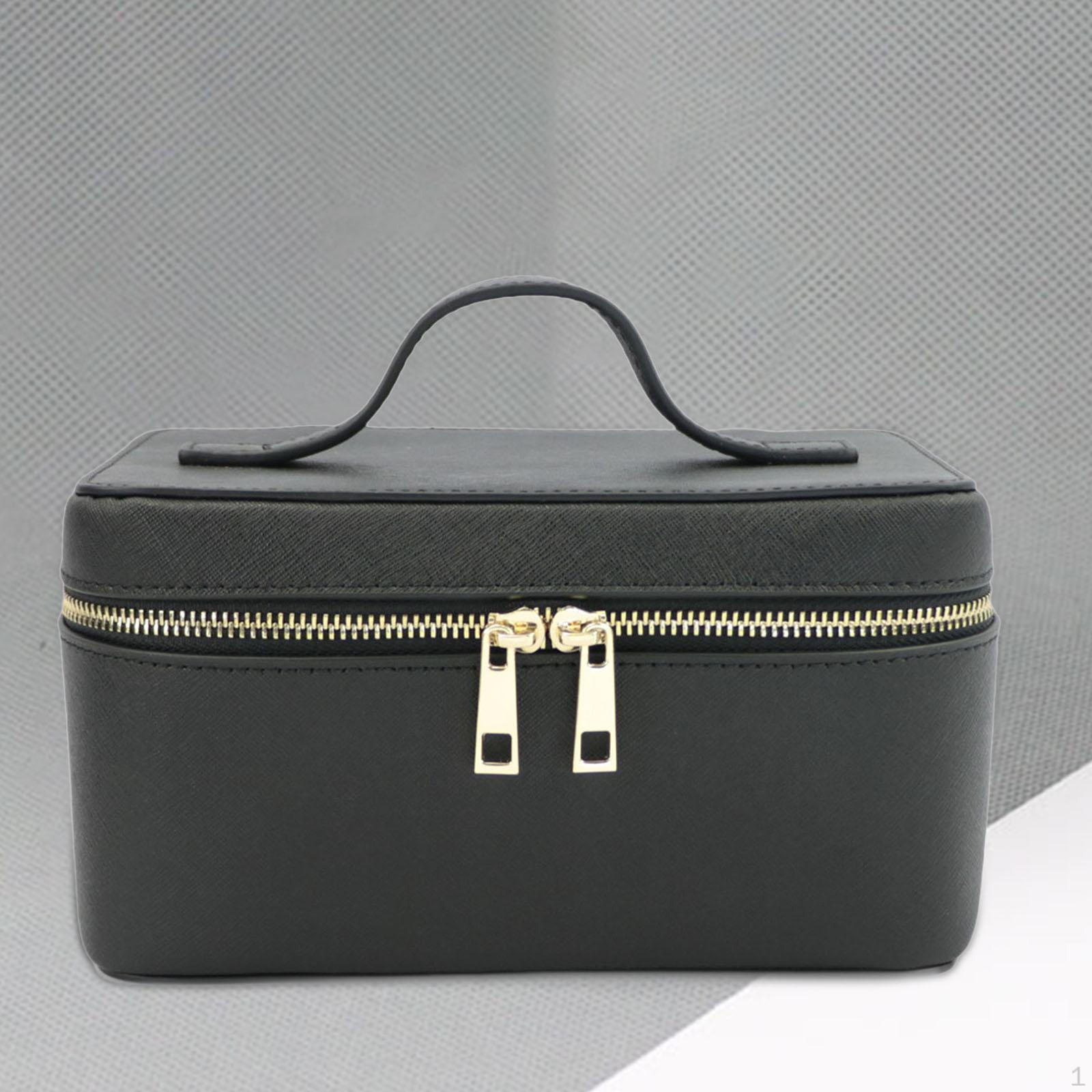 

Chic Faux Leather Makeup Bag with Removable Dividers