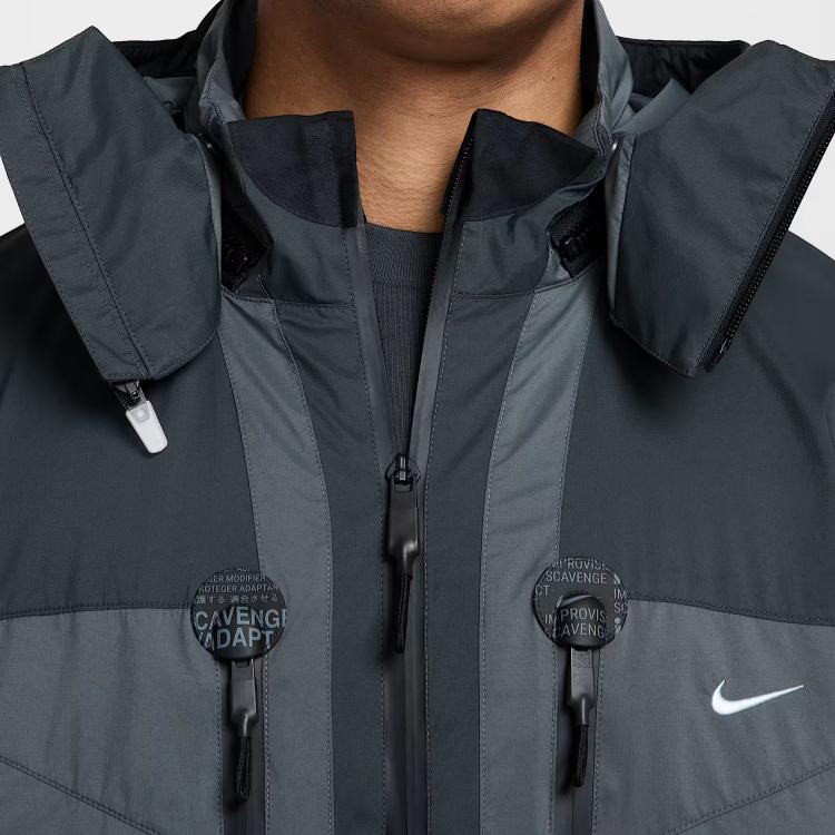 Nike ISPA Butterfly Loose Fit Hooded Long Sleeve Jacket Unisex Jacket Coal-Gray Dark-Gray Black FV4903-021