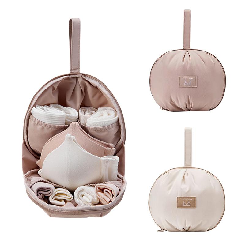 Shell Shaped Underwear Storage Bag Sock Organizer Bag Durable Polyester Travel Storage Bra Underwear Organizer With Zipper