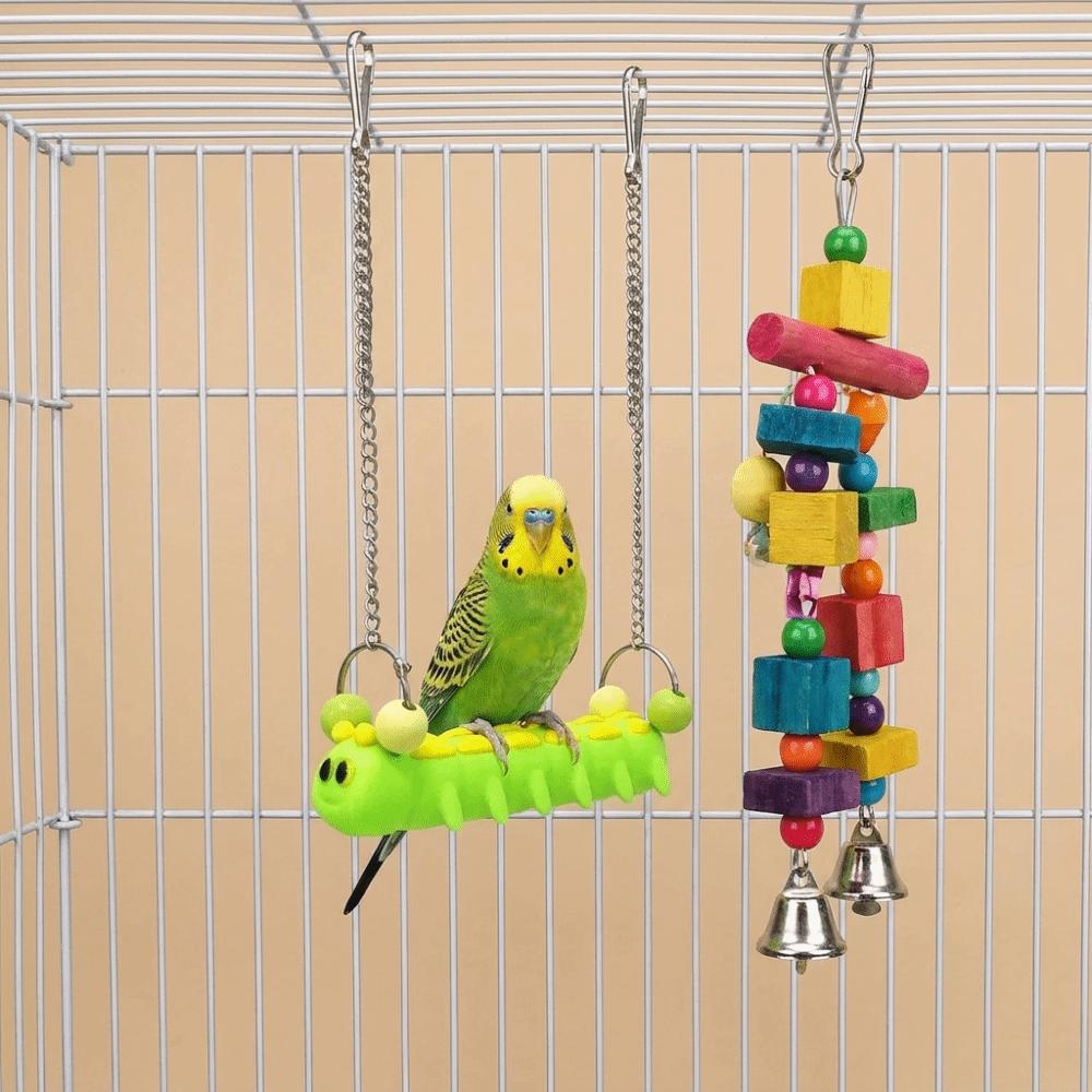 Bite Resistant Parrot Perch Stand Durable Parrot Swing Toy Fun Birds Climbing Ladders Training Toy