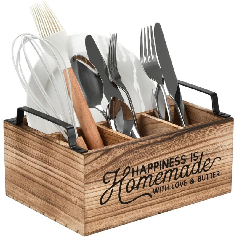 

Wooden Tableware Coffee Storage Box Household Kitchen Storage Box Coffee BarBasket with Handle Coffee Bar Accessories