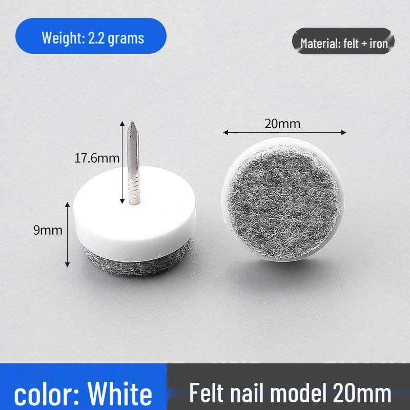Yingya Anti-Slip Felt Leveling Feet for Furniture: White/Brown Pads for Cabinets, Tables, Chairs, Sofas