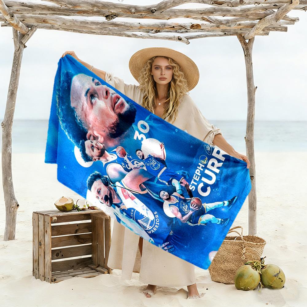 Steph Curry S Dynamic Pose Beach Towel Soft Durable Quick-Dry Comfortable Lightweight Suitable for Swimming, Gym, Camping, Yoga Vacation