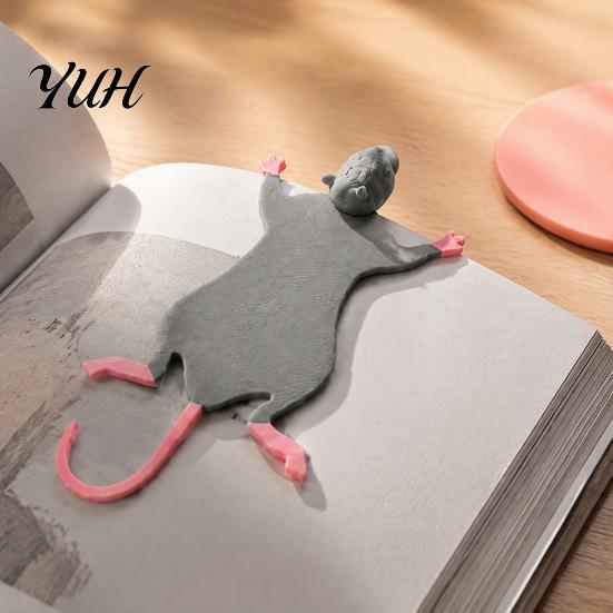 Cute Stationery for Readers 3D Printed Funny Squished Mouse Bookmark, Page Holder Unique Holders Book Lovers, Novelty Reading Accessory, Desk