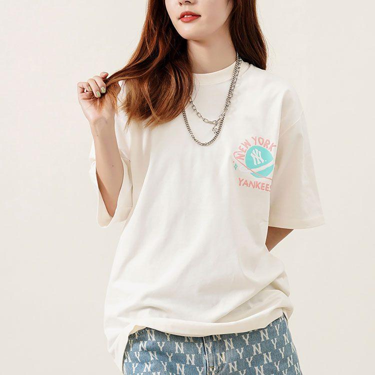 MLB Drop Shoulder Sleeve T-Shirt Unisex Cream 3ATSL4023-50CRS