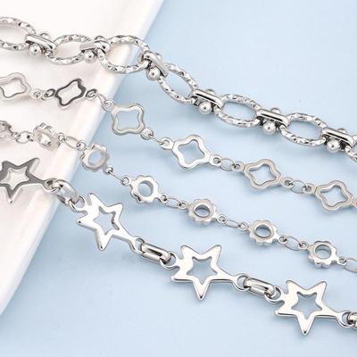 Handmade Stainless Steel Four-Leaf Clover Star Chain for DIY Jewelry, Necklaces, Bracelets & Clothing Accessories