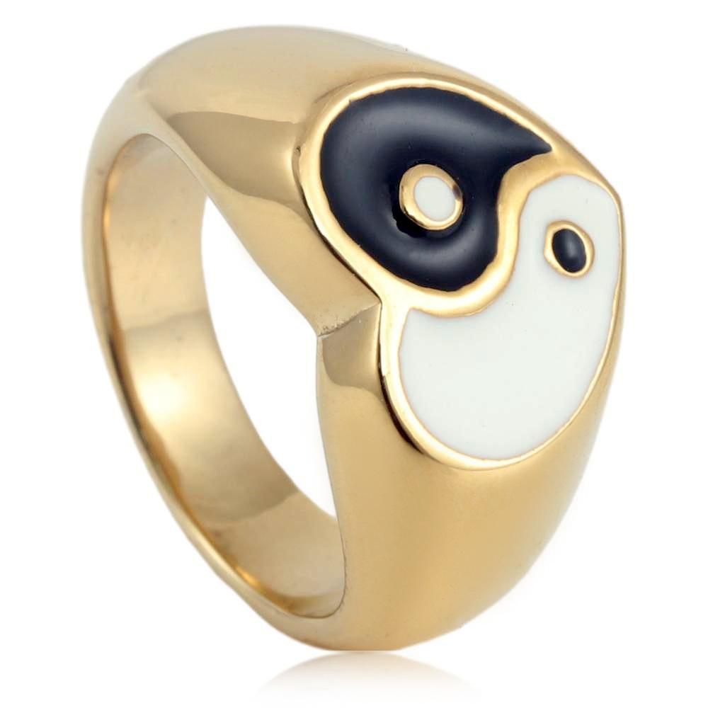 2026 Europe and America, Retro Men s Ring, Gold Heart-shaped Gossip Drip Ring No. 7