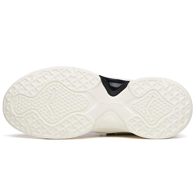 New ANTA Chunky Sneakers Women's Low Top Black/ivory White/floating Cloud Gray 122138887-4