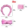 Solid Color Cloud Hair Band Set 4pcs Spa Headband and Wristband with Sponge Makeup Fashionable Hair Accessories