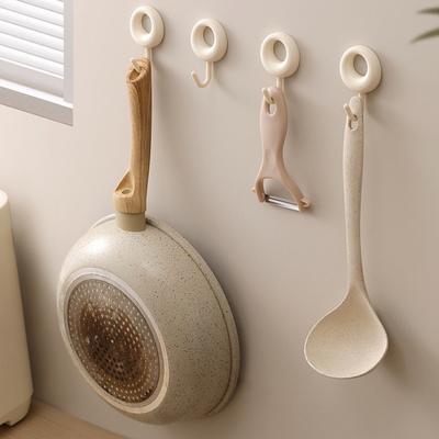 4PCS Hooks Adhesive No Drill Hooks Strong Stickiness Hanging Organizer for Bathroom Kitchen Towel Coat