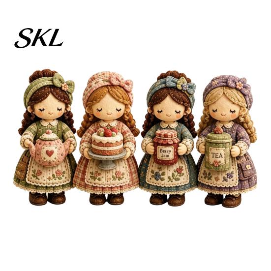 Mindful Craft Kit Patchwork Girl DIY Kit, 3D Doll Sewing Set with Pre-Cut Instructions Fabric Thread Needles, Cute for Home Decor Handmade Gift Stress