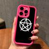 Aesthetic Pentagram Phone Case for iPhone 17 16 15 14 13 12 11 Air Pro Max Plus Red Soft TPU Shockproof Cover
